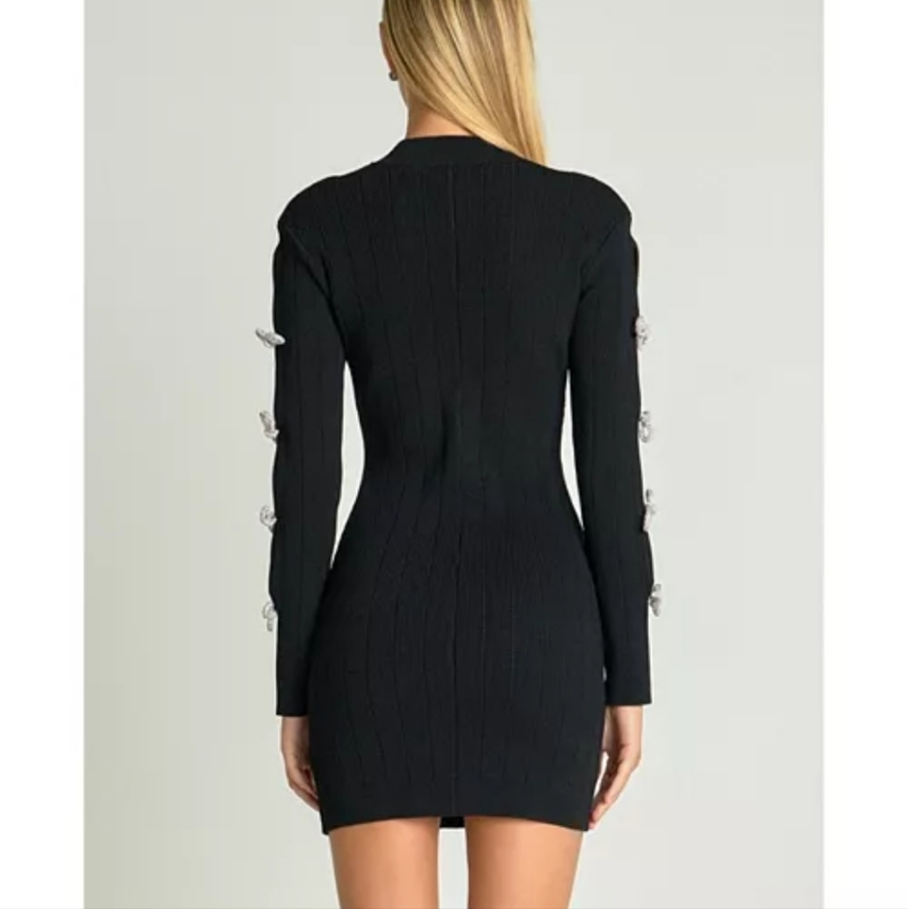 Endless Rose Rhinestone Bow Knit Dress - Picture 3 of 10